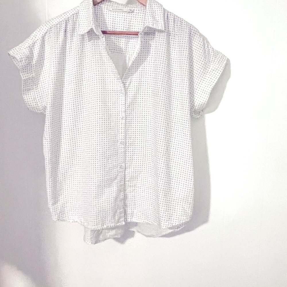 Ellison Print Cotton Short Sleeve Button Up Shirt - Picture 2 of 9